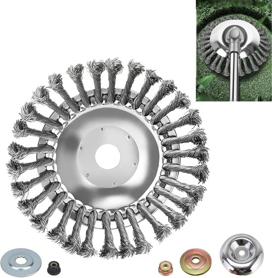 Onkruidborstel voor bosmaaier - 6 inch - installatie-accessoires incl.