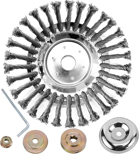 Onkruidborstel voor bosmaaier met 25,4 mm boring en draadborstel voor mosverwijdering - Effectieve onkruidverwijdering - 20 cm breedte van Merkloos	