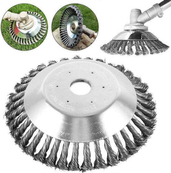 Onkruidborstel Voor Bosmaaier - Universele Onkruidborstel - Grastrimmer - Voegenborstel - Staalborstel - 200 mm - LOUZIR van Merkloos	