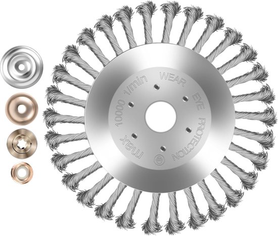 Onkruidborstel voor grastrimmer, 25,4 x 200 mm, stalen borstels voor grasmaaiers, hoge stabiliteit, zeer robuust, eenvoudige montage van Merkloos	