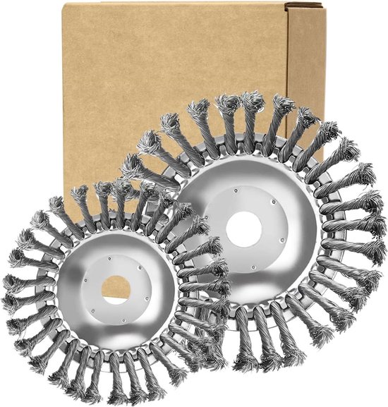 Onkruidborstels 8 inch + 6 inch - 254 mm Boring Draadborstel - Roestvrij Staal - Voor Grastrimmer - Verwijdert Effectief Onkruid Mos Roest van WESCO