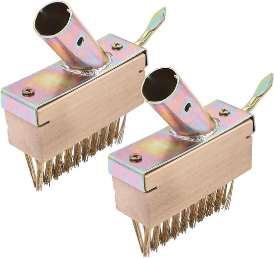 Onkruidborstels Set van 2 Stuks voor Tuinieren en Onkruid Verwijderen met Stalen Borstels - Handig Wieden Gereedschap van Massief Hout met Spleetborstel van VONROC