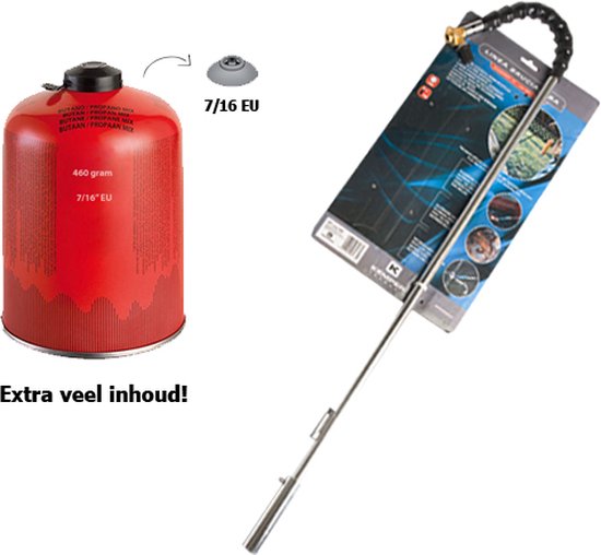 Onkruidbrander "Big Red" - met extra gevulde propaanfles - brander met piezo ontstekingen ergonomische handgreep van Kinzo Garden