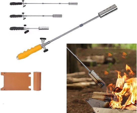 Onkruidbrander Buiten - Onkruidverdelger Blaasvlam - Tuin Terras Verwarmen - Afneembare RVS Arm - 78cm Lengte - Zilver