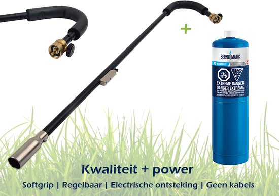 Onkruidbrander Extreme met Bernzomatic propaanfles - met handige piezo ontsteking van CFH