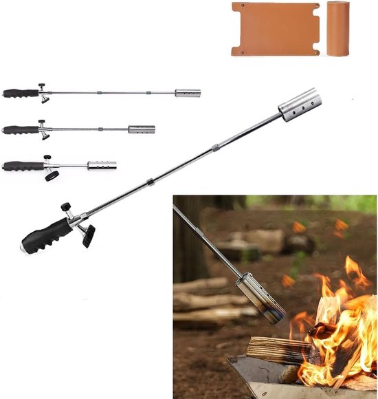 Onkruidbrander - Onkruidverdelger - Buiten reinigen - Lange RVS arm - 78cm - Zilver van Merkloos	