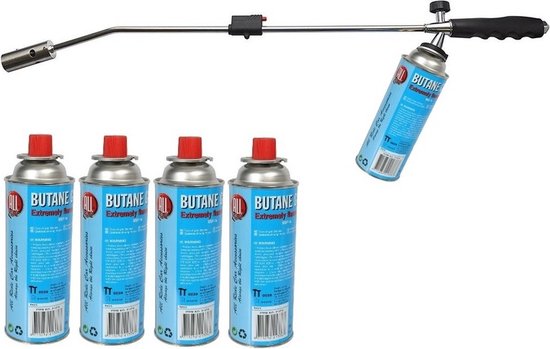Onkruidbrander / onkruidverdelger inlusief 5 gasbussen - 76 cm van Kinzo