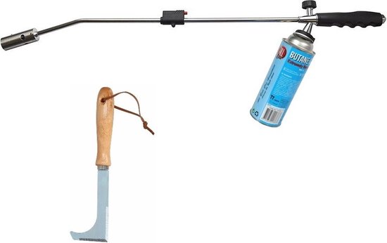 Onkruidbrander / onkruidverdelger op gas + 1 gasbus en gratis onkruidkrabber van Kinzo