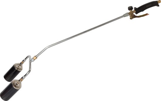 ONKRUIDBRANDER OP GAS - 2 BRANDKOPPEN - SLANG: 5 m - DRUKREGELAAR: 2.5 BAR van Hofftech