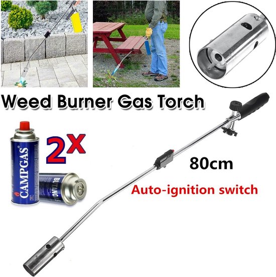 Onkruidbrander - Regelbare gastoevoer - barbecue aansteker - gasbrander - onkruidverdelger met (2X gasfles 227g)