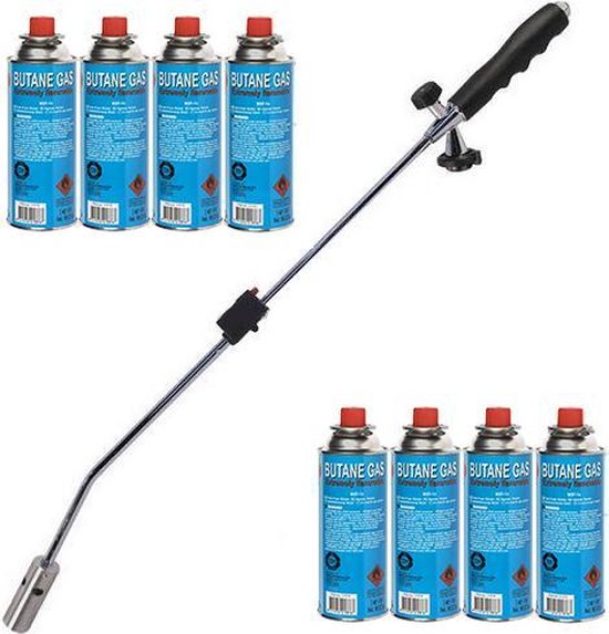 Onkruidbrander set met 8 gasflessen van Gloria