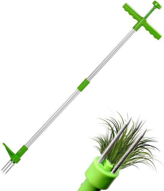 Onkruidgereedschap Tuin - Wortelverwijderaar Steken - Staand Onkruid Wieden - Voetpedaal Mechanisme - 1 Meter Handgreep van Merkloos	