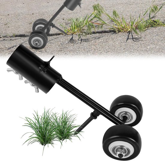 Onkruidhaak - spleet-wiedgereedschap op wielen - trottoirscheur-wiedgereedschap - spleet-wiedgereedschap, wiedgereedschap op wielen - verticuteermachine grasmaaier - voor het reinigen van platen, blokken, bestrating, patio's van Merkloos	