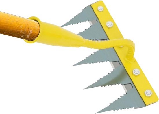 Onkruidhark - Handgereedschap Tuin - Bodem Losmaken - Verdikt Metaal - 5 Tanden - Geel Zilver