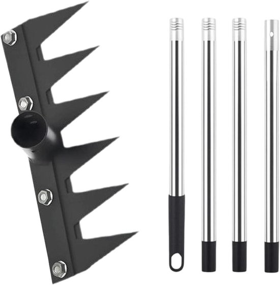 Onkruidhark Lange - Onkruidtrekker Gazon - Tuinonderhoud Vereenvoudigen - In Hoogte Verstelbaar - 45 x 18 x 7 cm - Zilver