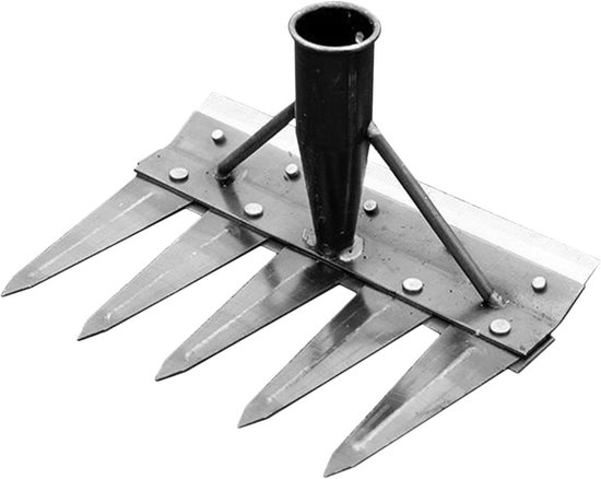 Onkruidhark - Onkruidtrekker Tuingereedschap - Gazon en Tuin Onderhouden - Ergonomische Hefboomwerking - 5 Tanden - Metaal
