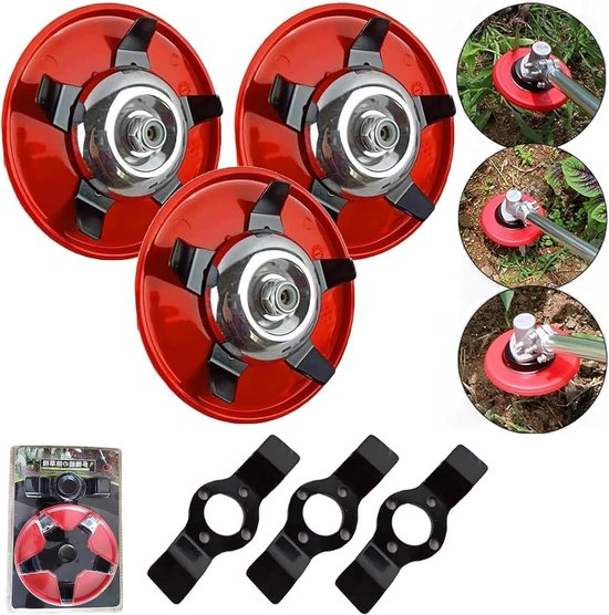 Onkruidmes - Wiedschijf Trimmer - Gazon Onderhoud - Universele Kop - 14cm - Zwart Rood