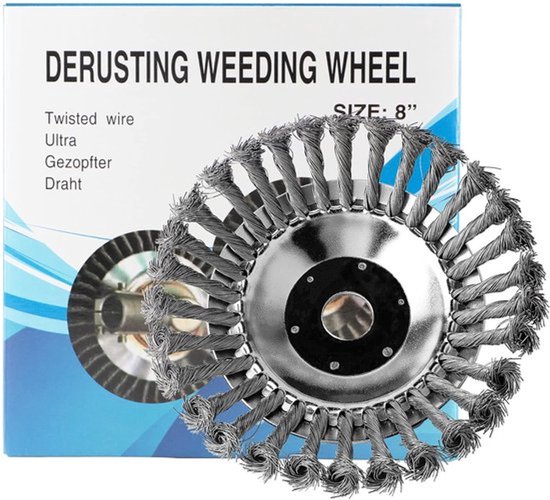 Onkruidsborstel voor bosmaaier - 200 x 25,4 mm - Professionele draadborstel voor bosmaaier en onkruidtrimmer - Effectieve verwijdering van onkruid en mos