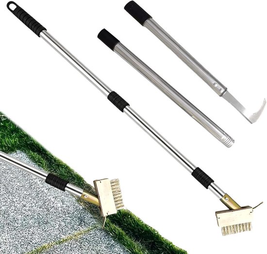 Onkruidschraper Voegenborstel - Mosverwijderaar Terras - Buiten Reinigen - Lange Stalen Steel - 150cm - Zwart