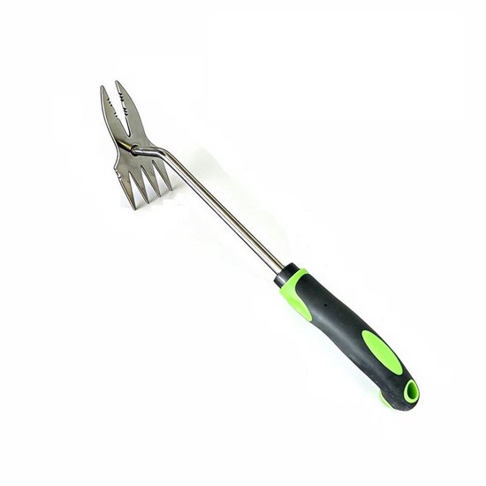 Onkruidsteker 2-in-1 - RVS - antislip handvat - tuin en gazon