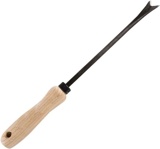 Onkruidsteker Essenhout - Wortelonkruid Verwijderaar - Onkruid uit gazon - Handgesmeed Kwaliteitsstaal - 36 cm Lengte - Natuurlijk