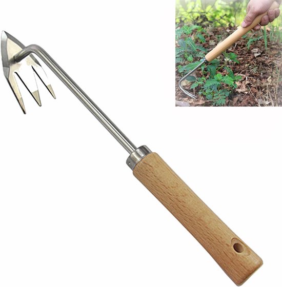 Onkruidsteker Handgereedschap - Tuin Wieden - Onkruid Verwijderen - Versterkt Mangaanstaal - 8 mm steel - Houtkleur
