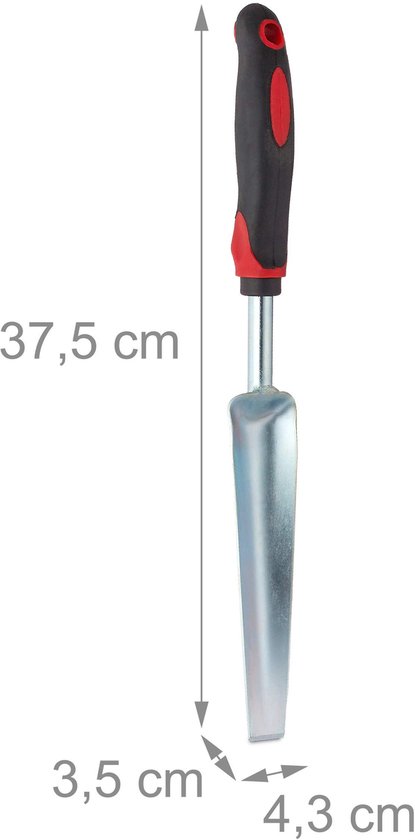 Onkruidsteker in set, plantensteker voor effectieve onkruidverwijdering, ergonomische handgreep, L: 37,5cm, zwart-rood