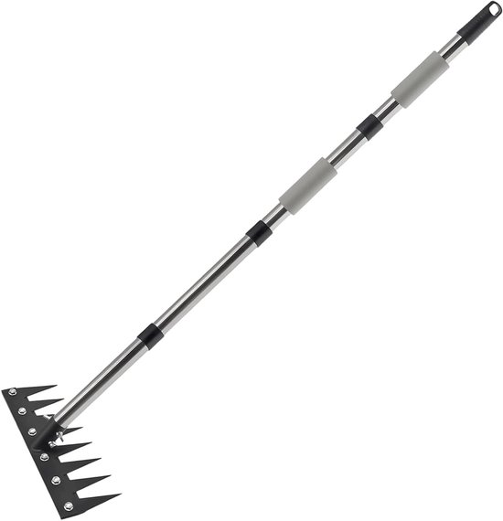 Onkruidsteker Lange Steel - Onkruidtrekker Tuin - Onkruid Verwijderen Gazon - Ergonomische Handgreep - Telescopisch Verstelbaar - 8 Tanden