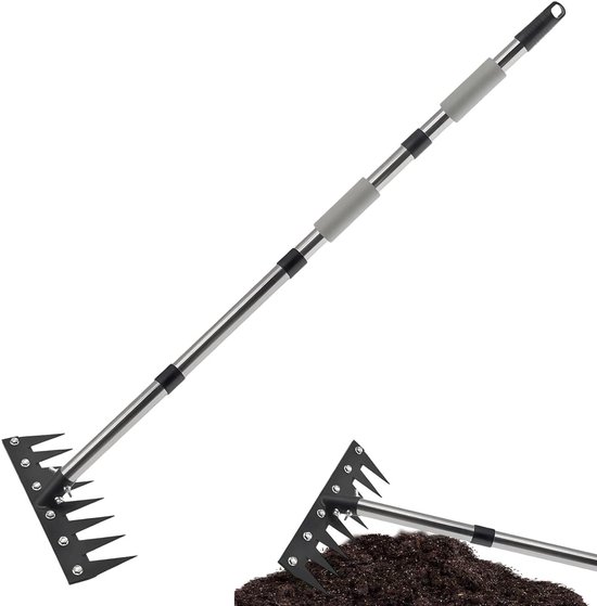 Onkruidsteker Lange Steel - Onkruidverwijderaar Gazon - Tuinonderhoud Vereenvoudigen - Robuust Koolstofstaal - 1-1.2 Meter - Zilver