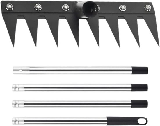 Onkruidsteker Lange Steel - Onkruidverwijderaar Hark - Tuinonderhoud Uitvoeren - Ergonomische Flexibele Lengte - 160 cm - Zilver