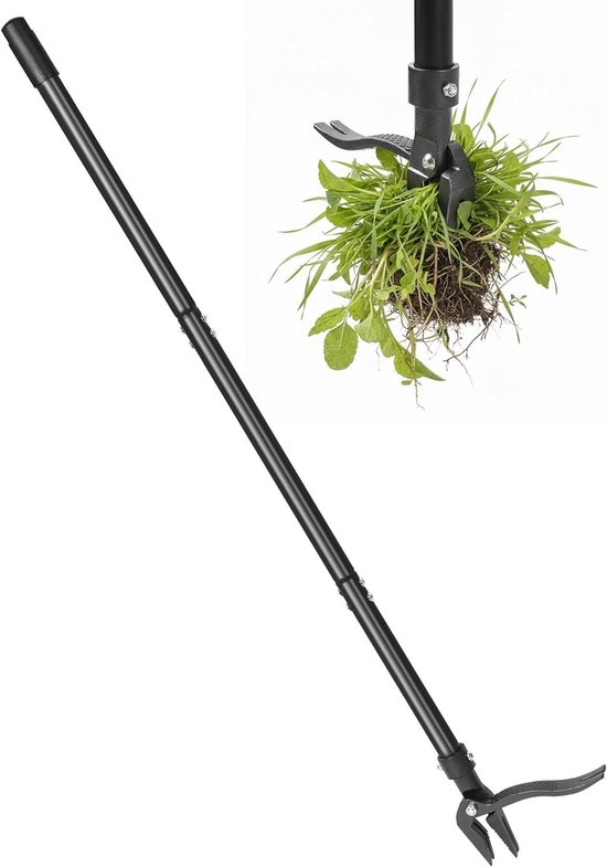Onkruidsteker met Pedaal - Onkruidverwijderaar Tuin - Onkruid Verwijderen - Rugvriendelijk Staand - 100 cm - Zilver van Merkloos	
