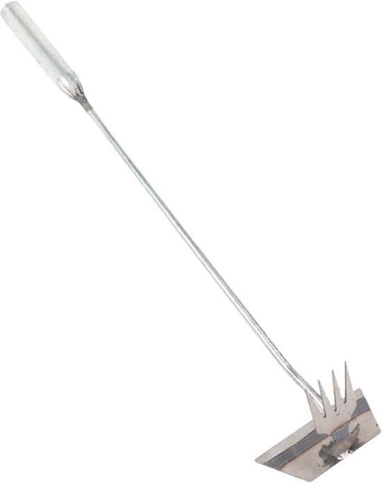 Onkruidsteker Roestvrij Staal - Handgereedschap Tuin - Onkruid Verwijderen - Ergonomische Lange Handgreep - 49.5 cm - Zilver