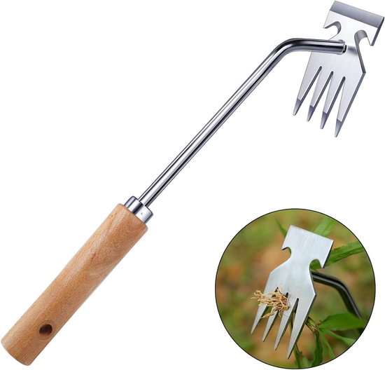Onkruidsteker Roestvrij Staal - Onkruidwieder Tuin - Onkruid Verwijderen - Met Wortel en Al - 345 cm Lengte