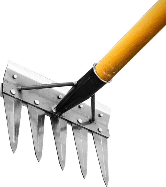 Onkruidsteker Tuin - Jadegereedschap Hak - Onkruid Verwijderen - Afneembaar Ontwerp - 5 Tanden - Grijs