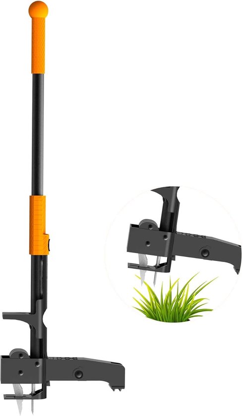Onkruidsteker tuingereedschap, stand-up onkruidverwijderaar, lengte 100 cm, tuingereedschap, onkruidtrekker voor efficiënt verwijderen van onkruid met 4 roestvrijstalen grenen en pedalen, geen installatie van GARDENA