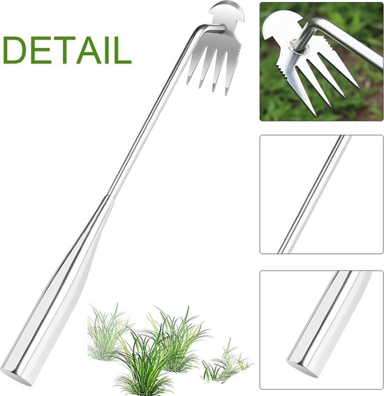 Onkruidsteker van roestvrij staal, 2 onkruidzuigers van roestvrij staal, tuinieren, handonkruidsteker, apparaten onkruidverwijderaar, tuingereedschap, onkruidverwijderaar, handmatige wieder, van Purfect