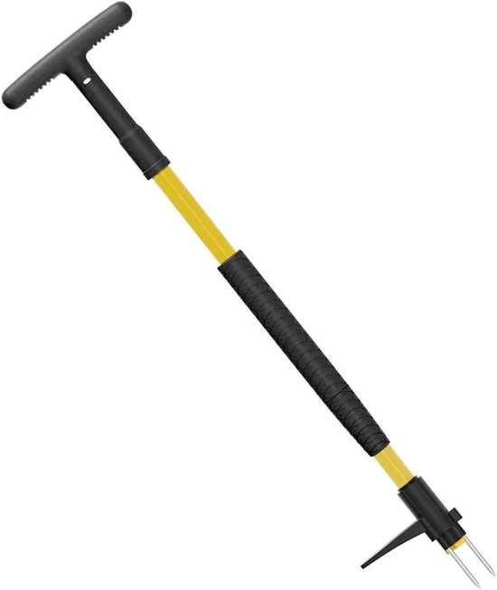 Onkruidsteker - Wortelverwijderaar Tuin - Onkruid Wieden - 3 Roestvrijstalen Klauwen - 100 cm - Zilver van Merkloos	