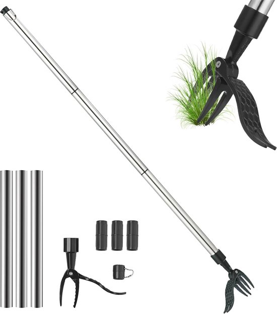 Onkruidstekerset met lange handgreep - Handmatige wortelverwijderaar voor tuin en gazon van Merkloos	