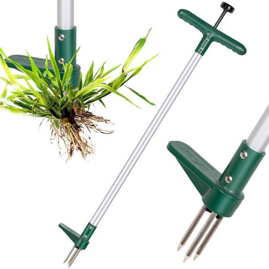 Onkruidtrekker - Handgereedschap - Lange steel - Tuin wieden tool - 3 klauwen - Effectieve onkruidverwijderaar - Geschikt voor paardenblo...