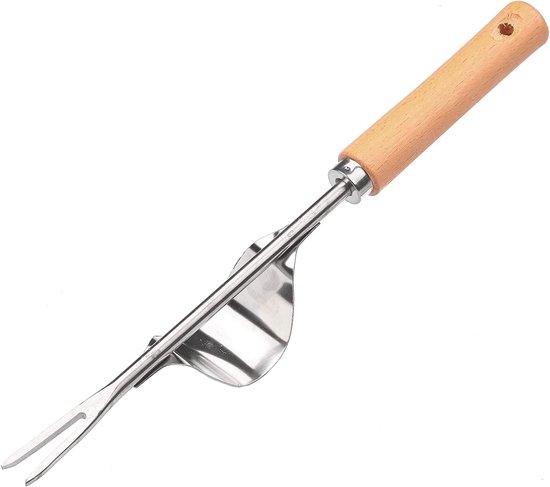 Onkruidtrekker Handgereedschap - Wortelverwijderaar Tuin - Onkruid Verwijderen - Hefboomwerking Ontwerp - 32 cm - Zilver
