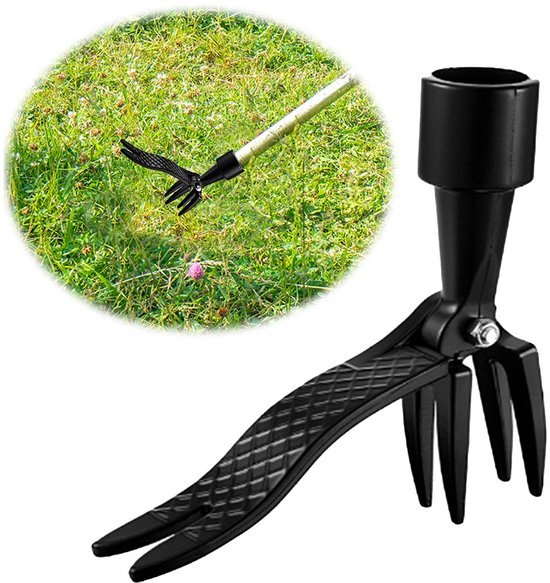 Onkruidtrekker, handmatig onkruidverwijderingsgereedschap voor de tuin, staande onkruidsteker met 4 klauwen, onkruidwortelverwijderingsgereedschap voor tuin/patio/achtertuin