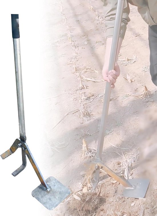 Onkruidtrekker Handvat - Stalen Trekker - Efficiënt Wieden - Rechtopstaand Gebruik - Verstelbaar - Zilver