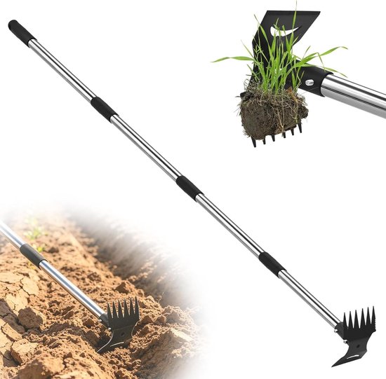 Onkruidtrekker Lange Steel - Onkruidverwijderaar Tuin - Onkruid Vrij Maken - 2-in-1 Functionaliteit - Niet Gespecificeerd - Niet Gespecificeerd