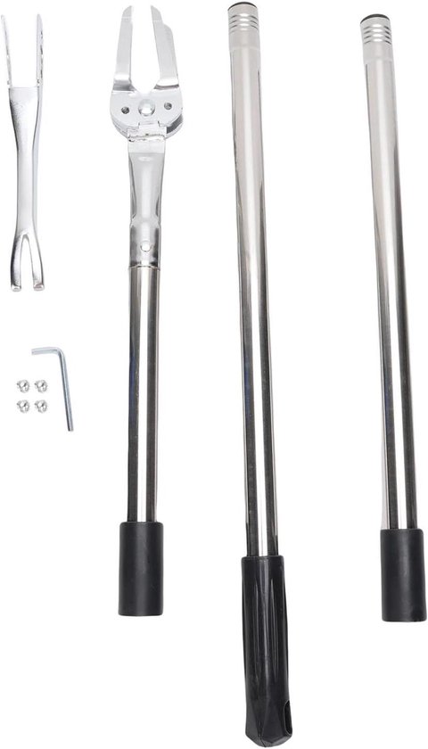 Onkruidtrekker Lange Steel - Staand Wieden - Gazon Onderhoud - Roestvrij Staal Klem - 44 x 22 cm - Zilver