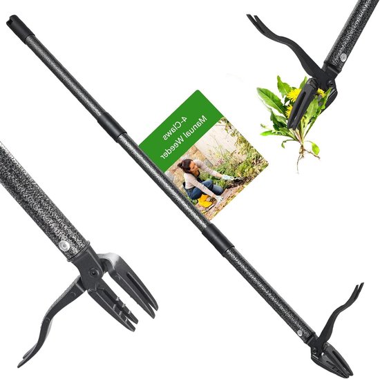Onkruidtrekker Lange Steel - Staande Weder - Tuin Onderhouden - Verstelbare Lengte - 63 Inch - Zilver