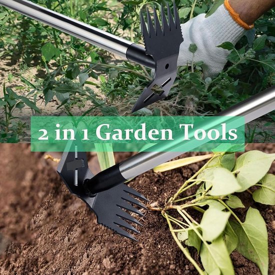 Onkruidtrekker Lange Steel - Staande Weder - Tuinonderhoud Verrichten - Afneembaar 2-in-1 Gereedschap - Verstelbaar 150 cm - Metaal