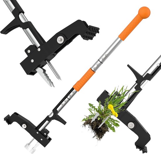 Onkruidtrekker met 4 Klauwen – Staande Onkruidverwijderaar – Ergonomisch – 99 cm Lange Steel – Voetpedaal
