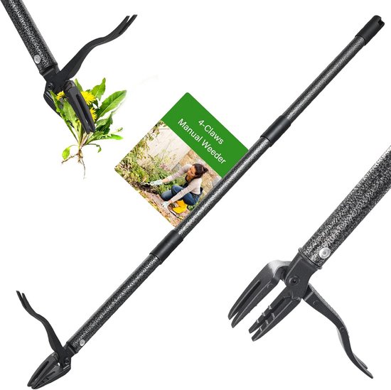 Onkruidtrekker met lange steel 63 inch - Verstelbare staande onkruidplukker, robuuste wiedtrekker voor diepe wortels, ergonomisch ontwerp voor comfortabel tuinieren zonder bukken