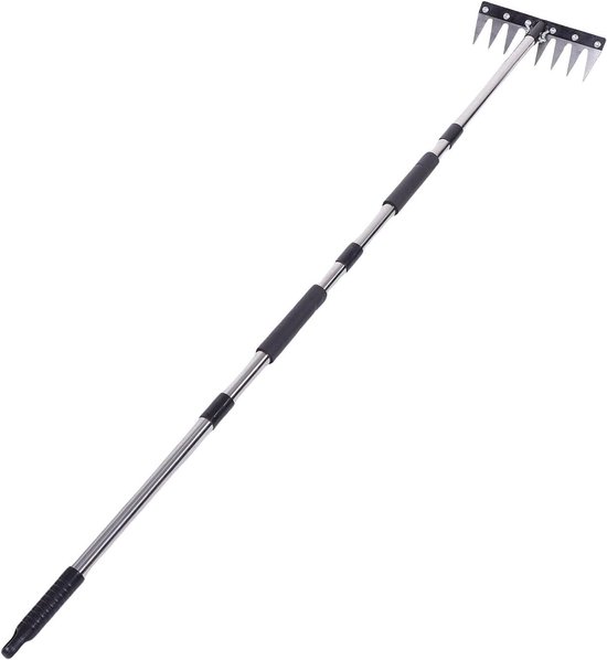 Onkruidtrekker - Onkruidsteker Hark - Onkruid Verwijderen - Verstelbare Lengte - 157 cm - Zwart