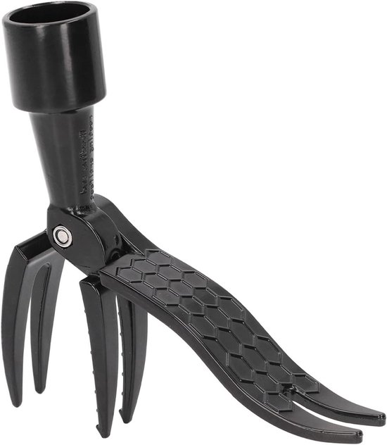 Onkruidtrekker Staand - Onkruidverwijderaar Handmatig - Tuinonderhoud - 4-klauw Grip - 155 gram - Zwart van Merkloos	